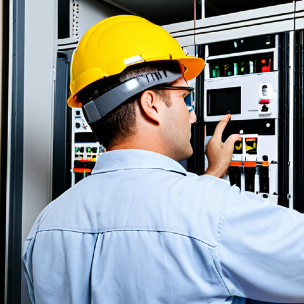 Electrical Panel Inspection**
"A professional electrician inspecting an electrical panel with a thermal imager, wearing appropriate safety gear and fully clothed, focusing on identifying hotspots that indicate potential problems such as loose connections or overloads. Safe for work, appropriate content, perfect anatomy, natural proportions, high-resolution, professional photography, well-lit environment, family-friendly."
**