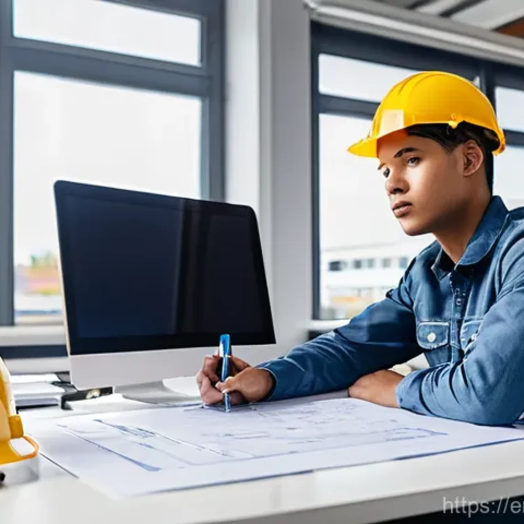 건축전기설비기사 초보자를 위한 실습 팁 - **Prompt:** A young, focused electrical apprentice, approximately 20-25 years old, with diverse ethn...